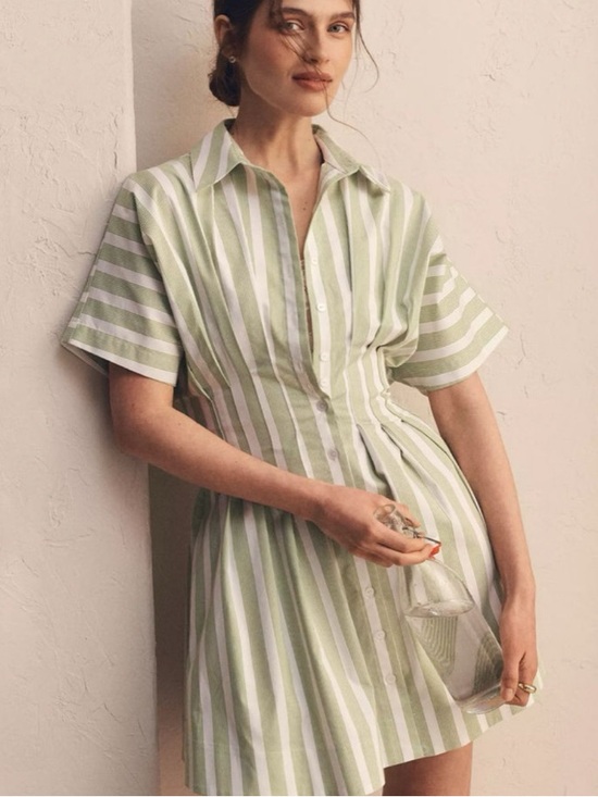 Anthropologie Dresses & Skirts - Anthropologie Green and White Tobie Mini Dress